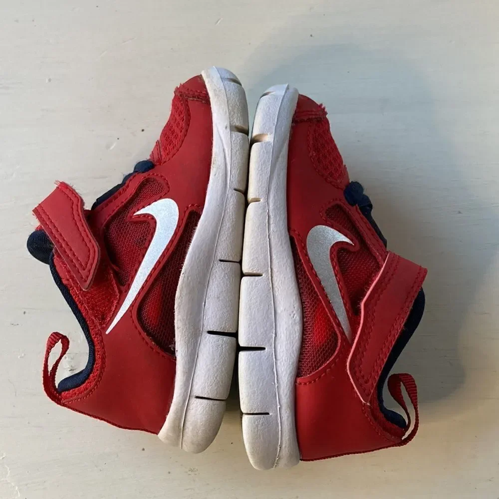 Nike Free Run 3 Slip On Red & Blue Sneakers Size 5C